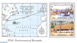 Bermuda 1984 Discovery Of Bermuda S/s, Mint NH, History - Transport - Various - Explorers - Ships And Boats - Maps - Explorateurs