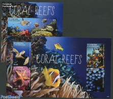 Saint Vincent 2013 Coral Reefs 2 S/s, Mint NH, Nature - Fish - Shells & Crustaceans - Pesci