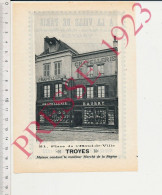 Publicité 1923 Chapellerie Haubry 21 Place De L'Hôtel-de-Ville Troyes + A La Ville De Paris - Ohne Zuordnung
