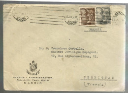 80138 -  MADRID  AVION Pour La France - Lettres & Documents