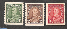 Canada 1935 Definitives 3v, Coil Stamps, Unused (hinged) - Ongebruikt