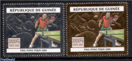 Guinea, Republic 2005 Olympic Games, Table Tennis 2v (silver/gold), Mint NH, Sport - Olympic Games - Table Tennis - Tenis De Mesa