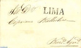 Peru 1850 Folding Cover From LIMA To Buenos Aires, Postal History - Autres & Non Classés