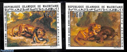 Mauritania 1973 Delacroix Paintings 2v, Imperforated, Mint NH, Nature - Cat Family - Art - Paintings - Autres & Non Classés