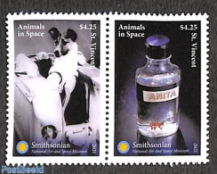 Saint Vincent 2021 Animals In Space 2v [:], Mint NH, Nature - Transport - Dogs - Space Exploration - St.Vincent (1979-...)