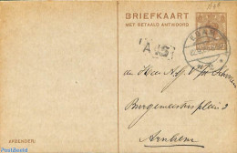 Netherlands 1923 Reply Paid Postcard 7.5/7.5c, Used Postal Stationary - Covers & Documents