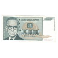 Billet, Yougoslavie, 10,000,000 Dinara, 1993, KM:122, TTB - Yugoslavia