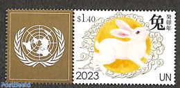 United Nations, New York 2023 Year Of The Rabbit 1v+tab, Mint NH, Nature - Various - Rabbits / Hares - New Year - Nieuwjaar