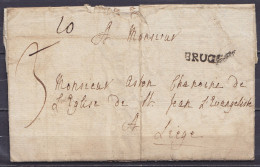 L. Datée 3 Juin 1783 De BRUGES Pour Chanoine De L'Eglise De St-Jean L'Evangélsiet à LIEGE - Griffe "BRUGES" - 1714-1794 (Oesterreichische Niederlande)