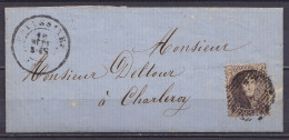 L. Affr. N°14 P158 Càd ECAUSSINES /18 SEPT. 1863 Pour CHARLEROY (au Dos: Càd Arrivée CHARLEROY) - 1863-1864 Médaillons (13/16)