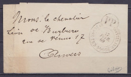 Très Rare Cachet à Hernie "PP /17 FEVR. 1869/ ST-JOSSE-TEN-NOODE (BRUXELLES) Sur Bande D'imprimé Pour ANVERS - 1 Ou 2 Pi - 1869-1883 Leopold II.