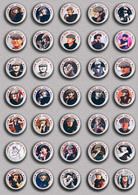 35 X ACDC BRIAN JOHNSON Music ART BADGE BUTTON PIN SET 1 (1inch/25mm Diameter) - Música