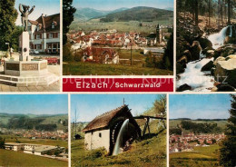 73271154 Elzach Schuttigbrunnen Stadtblick Elzfaelle Sanatorium Muehle Teilansic - Elzach