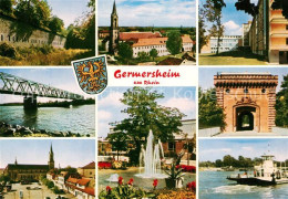 73271145 Germersheim Schloss Kirche Rheinbruecke Park Fontaene Faehre Portal Ger - Germersheim