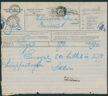 Télégramme / Telegram Déposé à Liège > Boussu + Obl Télégraphique "St-Ghislain" (1897) Via Ambulant "Quiévrain-Mons-Feig - Telegramme