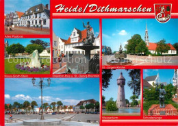 73271100 Heide Dithmarschen Altes Pastorat Klaus Groth Stein St Georg Brunnen St - Heide