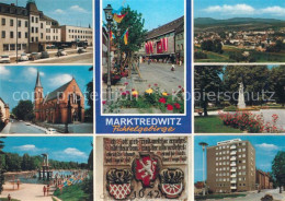 73271066 Marktredwitz Hauptstrasse Kirche Schwimmbad Panorama Park Wappen Hochha - Marktredwitz