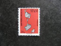 Saint Pierre Et Miquelon: TB N° 1267 : TVP "carte De St Pierre Et Miquelon" Rouge , 2021, Neuf XX. - Ungebraucht