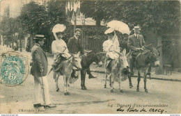 CPA Départ D'excursionnistes Des Tours De Crocq - Anes - Timbre    L2057 - Andere & Zonder Classificatie