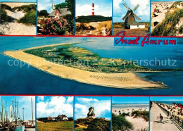 73270668 Insel Amrum Fliegeraufnahme Strand Leuchtturm Windmuehle Hafen Insel Am - Sonstige & Ohne Zuordnung