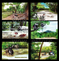 Sri Lanka In 2019, Fish, Birds, Elephants, Monkeys And Other Animals In National Parks,6 MS MNH - Sri Lanka (Ceilán) (1948-...)