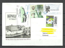 Germany Deutschland BRD 2024 Brief Nach Estland Wasserröschen Auto Etc. Stationery Cover Bephila 2001 - Cartas & Documentos