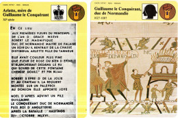 Lot De 11 Fiches Illustrées  Chefs D'Etat Rois De Guillaume Le Conquérant De 1027  à Saint Louis En 1270 - Storia