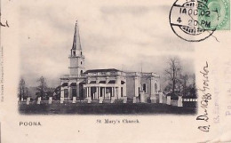 POONA        ST MARY' S CHURCH     PRECURSEUR   +  TIMBRE   2 - Indien