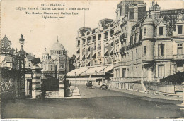 CPA Biarritz-Eglise Russe Et Hôtel Carlton-Timbre    L1237 - Biarritz