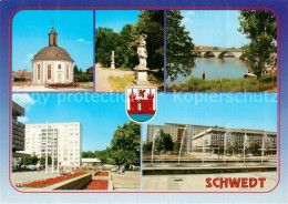 73270425 Schwedt Kirche Denkmal Oder Bruecke Wasserspiele Hochhaus Schwedt - Schwedt