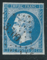 N°14 20c BLEU NAPOLEON TYPE 1 / OBLITERATION PC 3709 SMYRNE TURQUIE - 1853-1860 Napoleone III