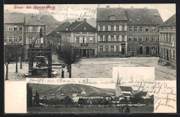 AK Lager Hammelburg, Marktplatz Mit Brunnen, Panorama Mit Kirche  - Hammelburg