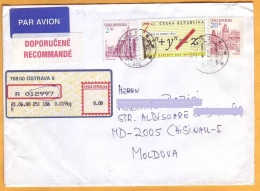 2000 Czech Republic - Moldova  R-letter  Luftpost Used - Brieven En Documenten