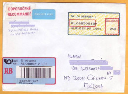 2000 Czech Republic - Moldova  R-letter  Luftpost Used - Covers & Documents