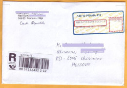 2001 Czech Republic - Moldova  R-letter  Luftpost Used - Cartas & Documentos