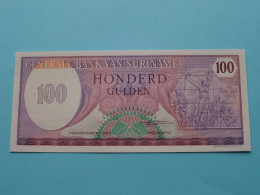 100 Gulden (0631245060) 1 November 1985 > Centrale Bank Van Suriname ( For Grade, Please See Photo ) UNC ! - Surinam