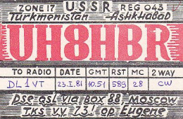 AK 210448 QSL - USSR - Turkmenistan - Ashkhabad - Radio Amatoriale