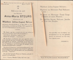 Strombeek-Bever, 1947, Anna Steurs, Balcaen - Devotieprenten