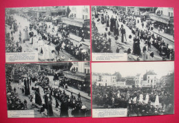 RARE Série 4 Cartes Postales Cpa 75° Anniversaire De L'Indépendance Belge Cortège Des Géants Los Gigantes - Autres & Non Classés