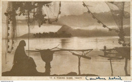 CPA A Fishing Scene-Tahiti-17-RARE     L1829 - Tahiti