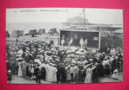 Fokelstone UK The Pierrots On Beach Old Post Card Cpa Animée  éditeur LL 33 Dos Scanné - Folkestone