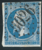 N°14 20c BLEU NAPOLEON TYPE 2 / GC 5026 DJIDJELLI ALGERIE - 1853-1860 Napoleon III