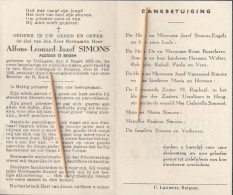 Priester, Prêtre, Abbé, Oelegem, Beigem, 1946, Alfons Simons, - Devotieprenten