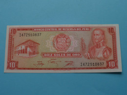 10 Diez Soles De Oro () Banco Central PERU - 1976 ( For Grade See SCANS ) UNC ! - Peru