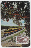 AUSTRALIA CARD MAXIMUM RAILWAY CENTENARY 1854 1954 MELBOURNE - Cartes-Maximum (CM)