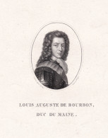Louis Auguste De Bourbon, Duc Du Maine. - Louis Auguste I De Bourbon, Duc De Maine (1670-1736) Herzog Portrait - Prenten & Gravure