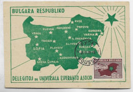 BULGARIA BULGARIE CARTE MAXIMUM ESPERANTO ROUSSE 30.III.1948 - Cartas & Documentos