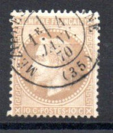 N° 28B Oblitéré Cachet à Date MÉZIÈRE-EN-BRENNE  (Indre) - 1863-1870 Napoléon III Lauré