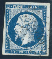 N°14 20c BLEU NAPOLEON TYPE 1 / OBLITERATION PC 3730 MOSTAGANEM ALGERIE - 1853-1860 Napoleon III