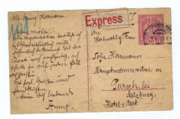 Österreich, 1919, "Express"-Post Karte Mit Eingedr. Frankatur 10 Heller (11342W) - Postcards